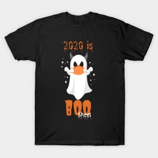 2020 Is Boo Sheet Halloween funny ghost wearing mask #2 T-Shirt